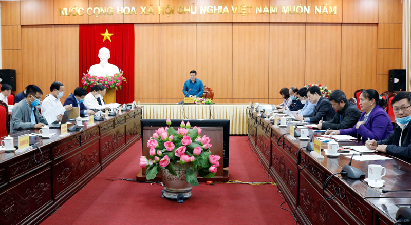 Họp đoàn công tác của BTV Tỉnh ủy theo dõi, chỉ đạo Đảng bộ huyện Vị Xuyên